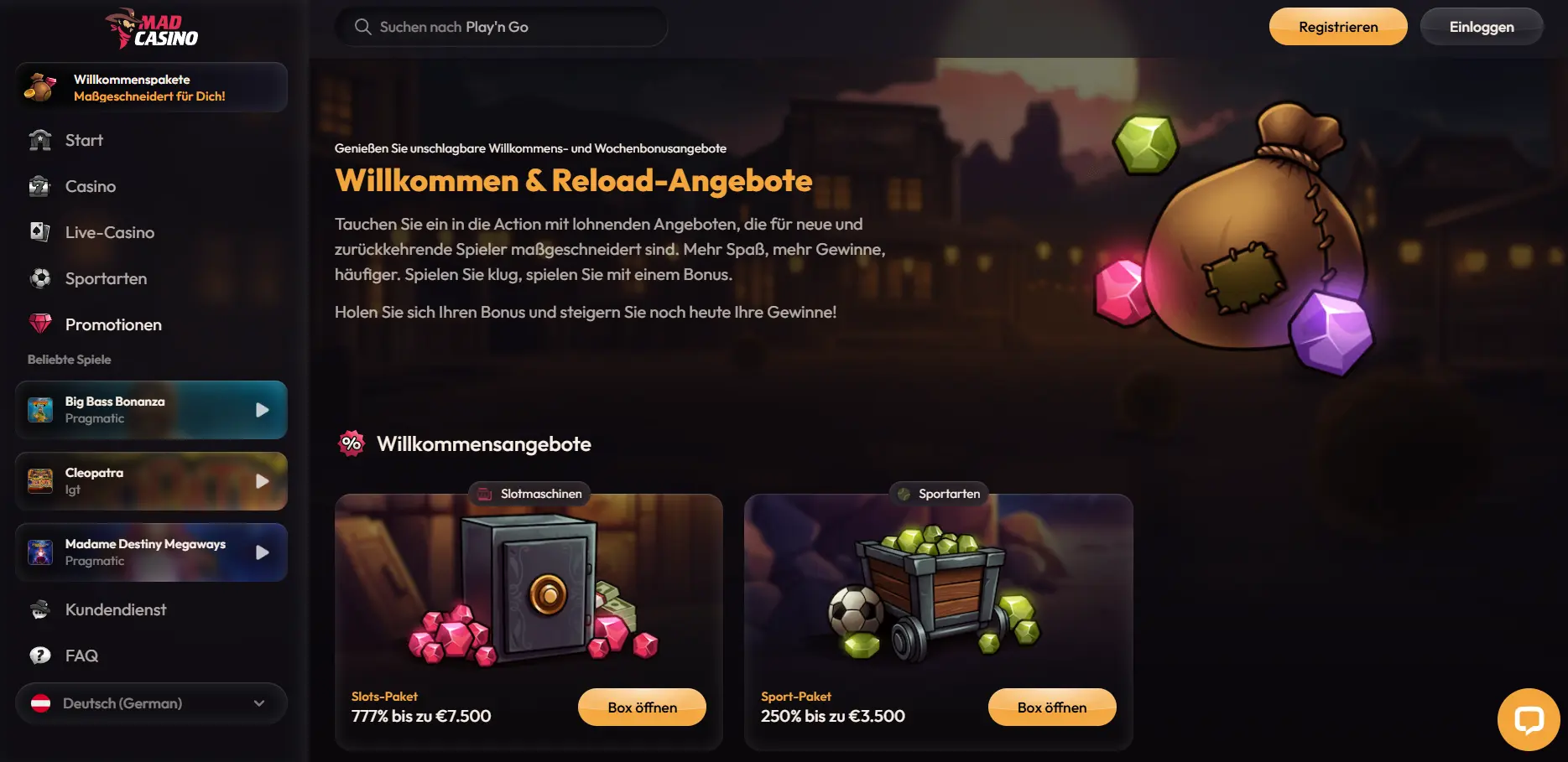 Boni und Aktionen in Online Casinos ohne OASIS mit PayPal