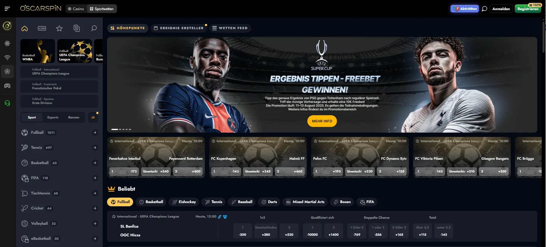 Sportwetten in Online-Casinos ohne OASIS